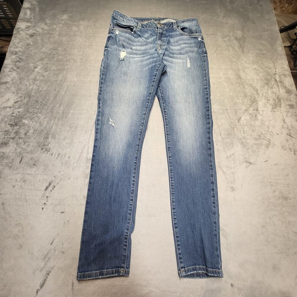 Michael Kors Jeans Womens 6 Distressed Straight Leg Designer Denim Faded Pants‎
